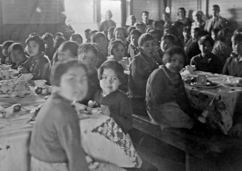 Ahousaht, British Columbia, students in the school cafeteria. British Columbia Archives, PN-15589.