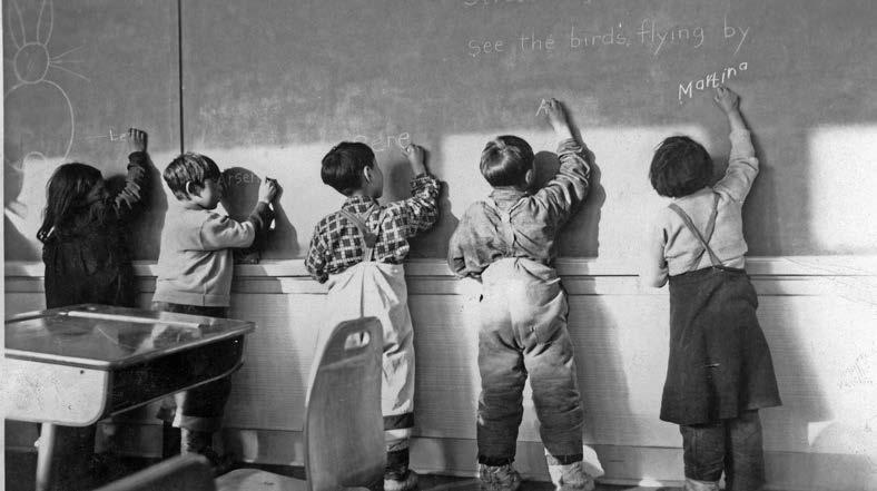 Inuit students at the Joseph Bernier School, Chesterfield Inlet, 1956. Diocese of Churchill-Hudson Bay.